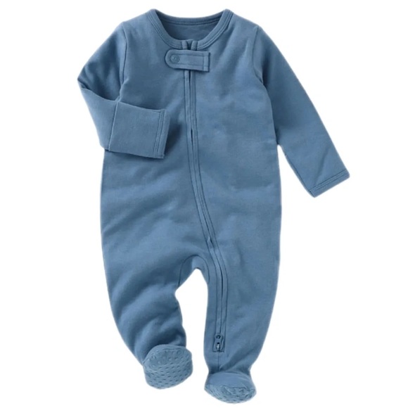 TEAL | Baby toddler organic footie jumpsuit - Picture 1 of 1